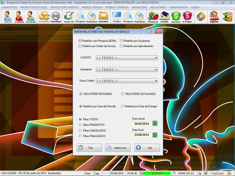 Programa Ordem de Servio Geral v4.6 - FpqSystem e Virtual Programas