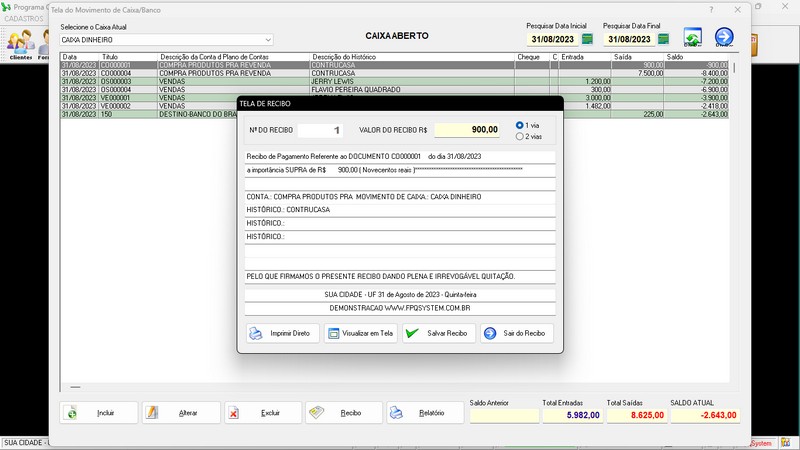 Imagem do Programa Serralheria, Agendamento e Financeiro 6.3 Plus