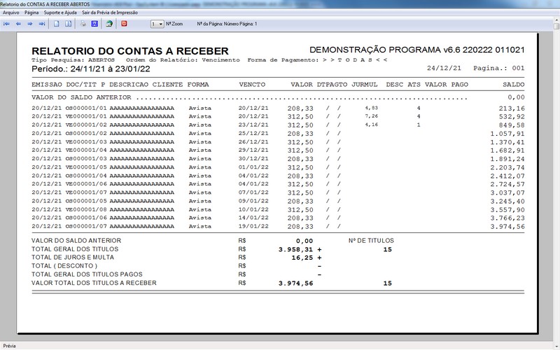 Imagens do Programa Servios Gerais v6.6 Plus