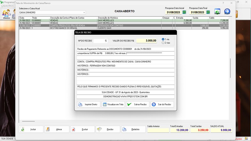 Imagem do Programa Serralheria, Agendamento e Financeiro 7.3 Plus