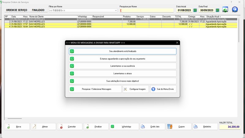 Imagem do Programa Serralheria, Agendamento e Financeiro 7.3 Plus