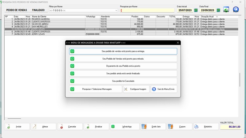 Imagens do Programa Vidraaria e Esquadria v7.7 Plus