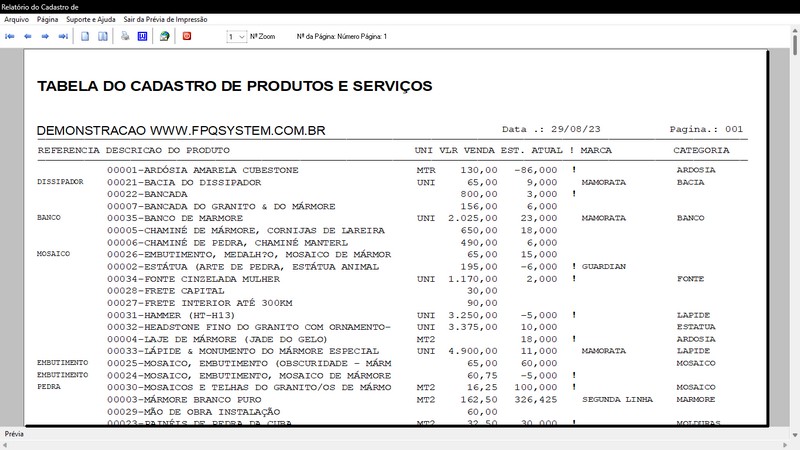 Imagens do Programa Marmoraria v7.8 Plus