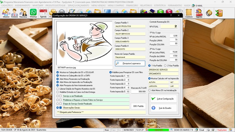 Imagens do Programa Marcenaria v7.9 Plus