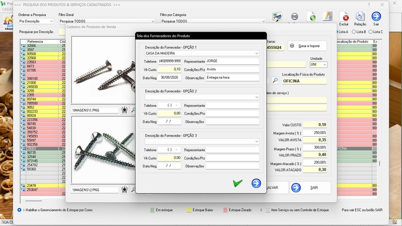 Imagens do Programa Marcenaria v7.9 Plus