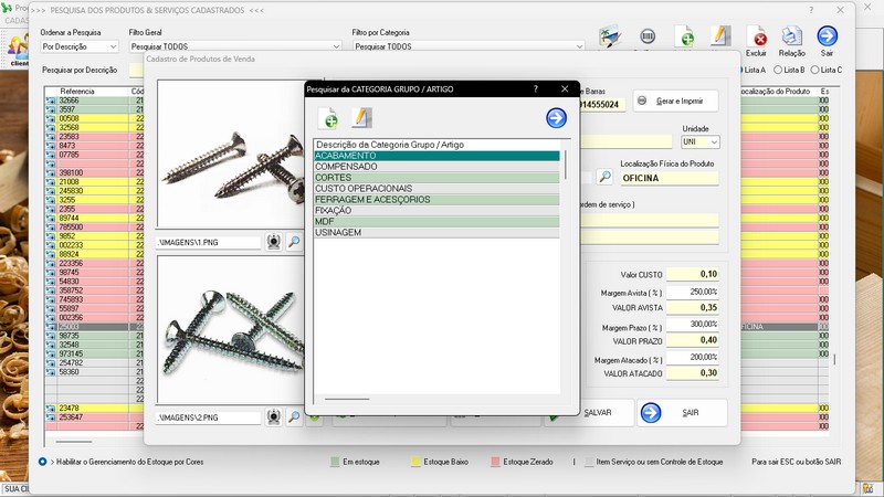 Imagens do Programa Marcenaria v7.9 Plus