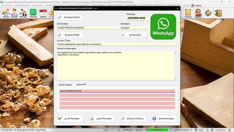 Imagens do Programa Marcenaria v7.9 Plus