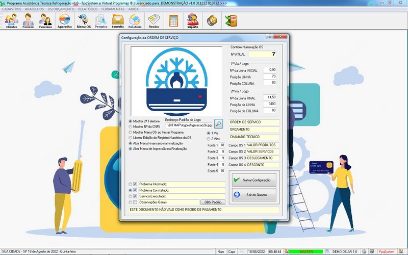 Programa OS Assistncia Tcnica para Refrigerao 1.0 Plus