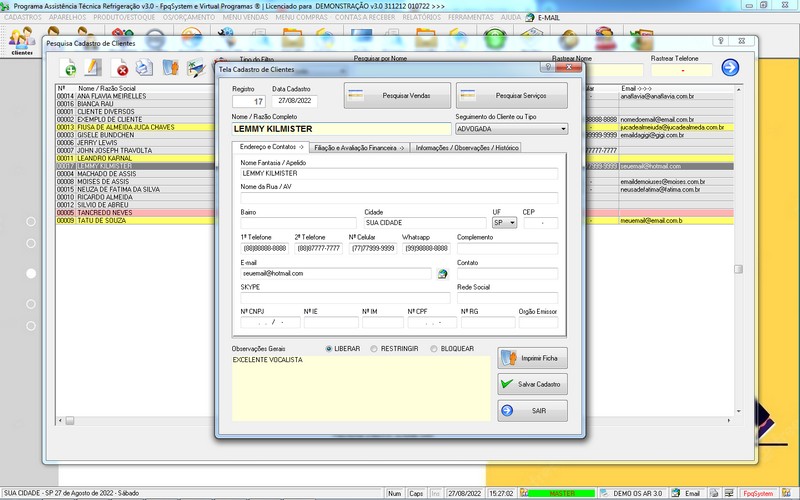 Programa OS Assistncia Tcnica para Refrigerao 3.0 Plus