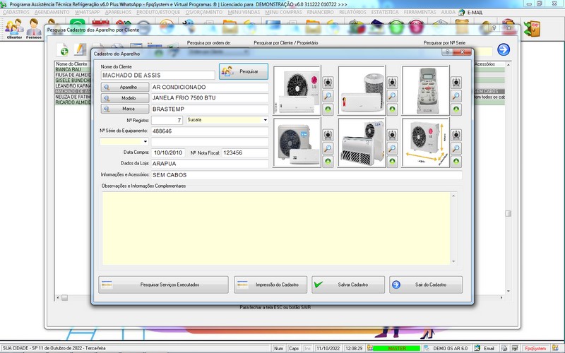 Programa OS Assistncia Tcnica para Refrigerao 6.0 Plus