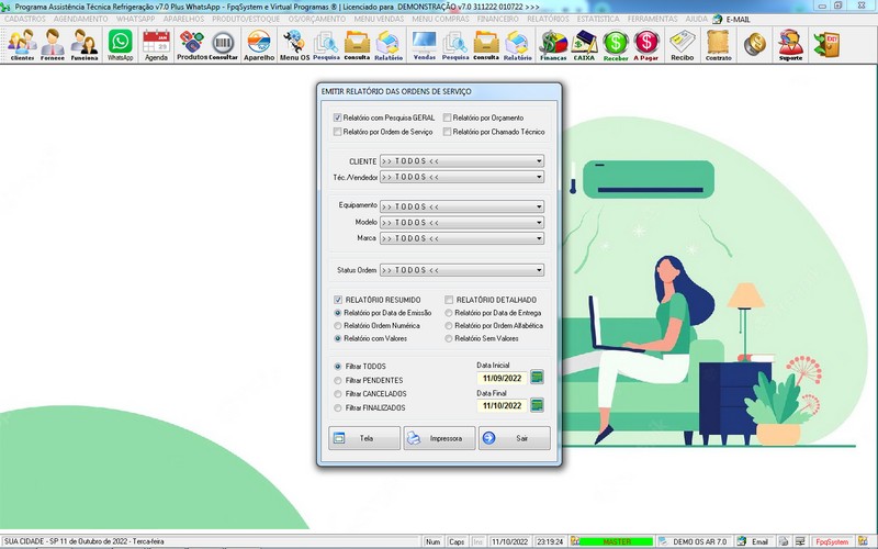 Programa OS Assistncia Tcnica para Refrigerao 7.0 Plus