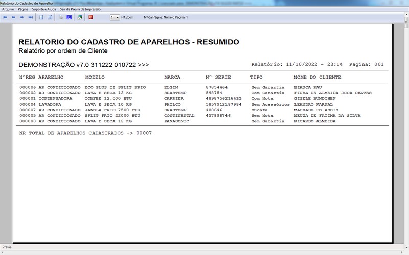 Programa OS Assistncia Tcnica para Refrigerao 7.0 Plus